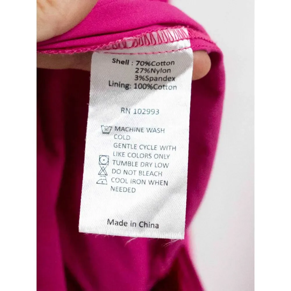 Peter Som Hot Pink Tiered Barbiecore Cross Back Semi Formal Summer Midi Dress 6 - Picture 15 of 15